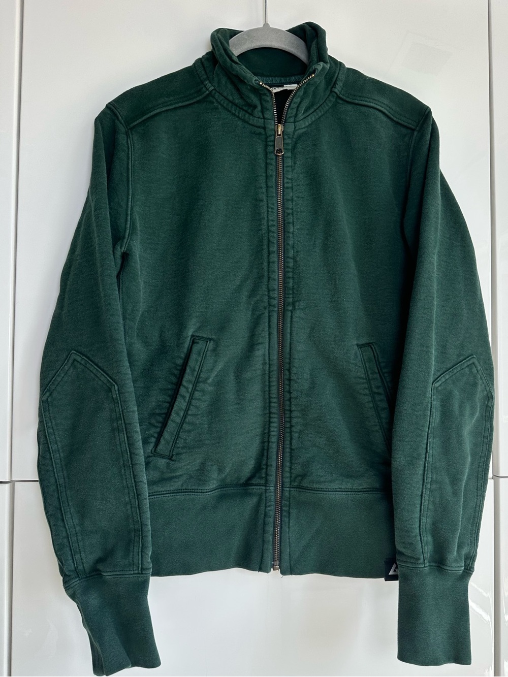 American Giant Green Full-Zip Moto Sweatshirt Size Medium